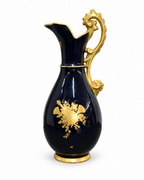 Cobalt Porcelain Ewer with Romantic Scene and Gilt Decoration — reverse decoration