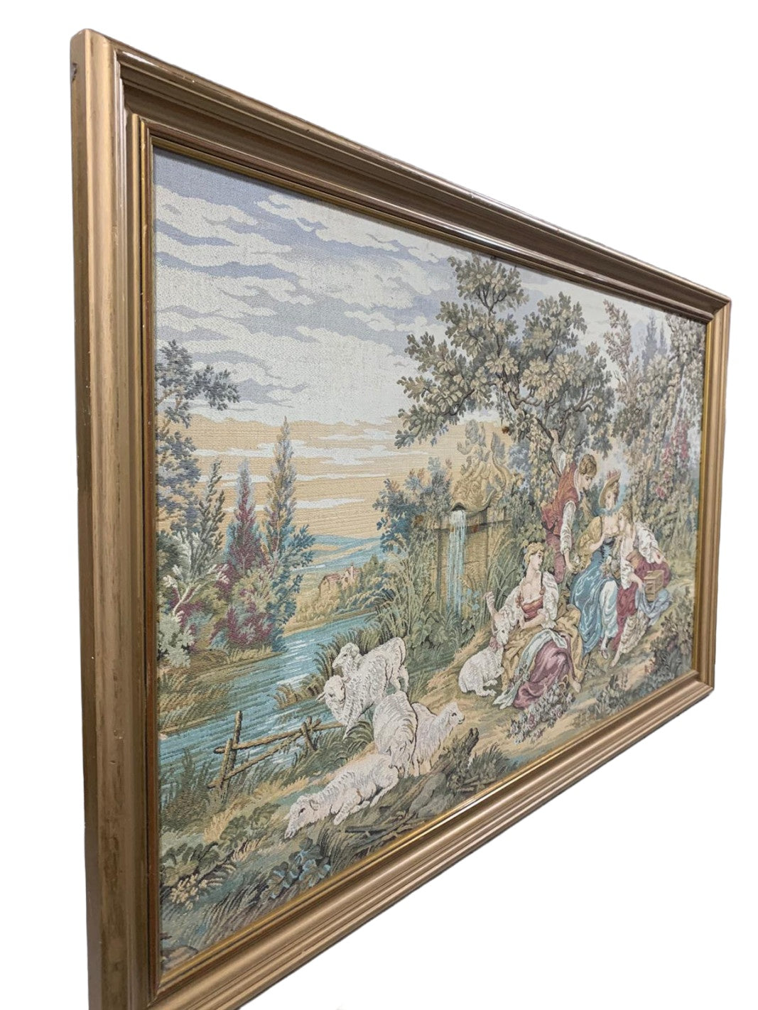 Le Nid Framed Tapestry after François Boucher — additional view on white