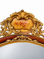 Floral-Crest Bevelled Wall Mirror — additional view on white
