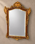 Floral-Crest Bevelled Wall Mirror — styled main photograph