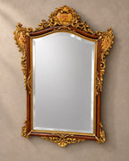 Floral-Crest Bevelled Wall Mirror — styled main photograph