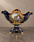 Cobalt Porcelain Centrepiece with Romantic Scene — styled main photograph