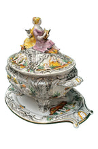 Figural Covered Sweet Bowl and Matching Tray — additional view on white