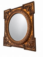 Ornate Rectangular Frame with Oval Mirror — additional view on white