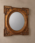 Ornate Rectangular Frame with Oval Mirror — styled main photograph