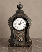 Crown-Finial Decorative Mantel Clock — styled main photograph