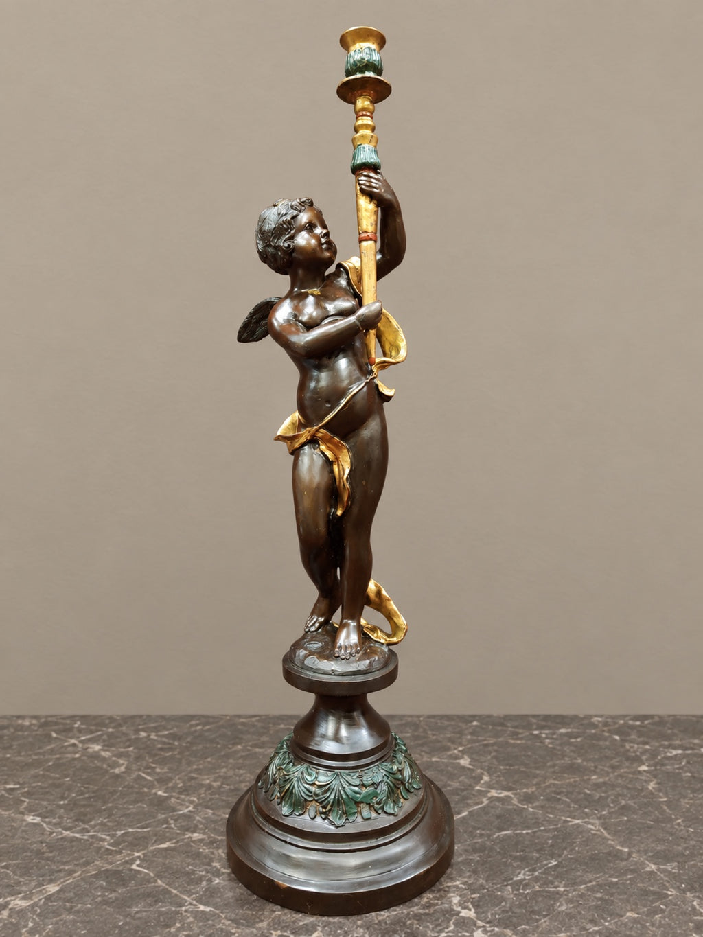 Bronze Angel with Torch — styled main photograph