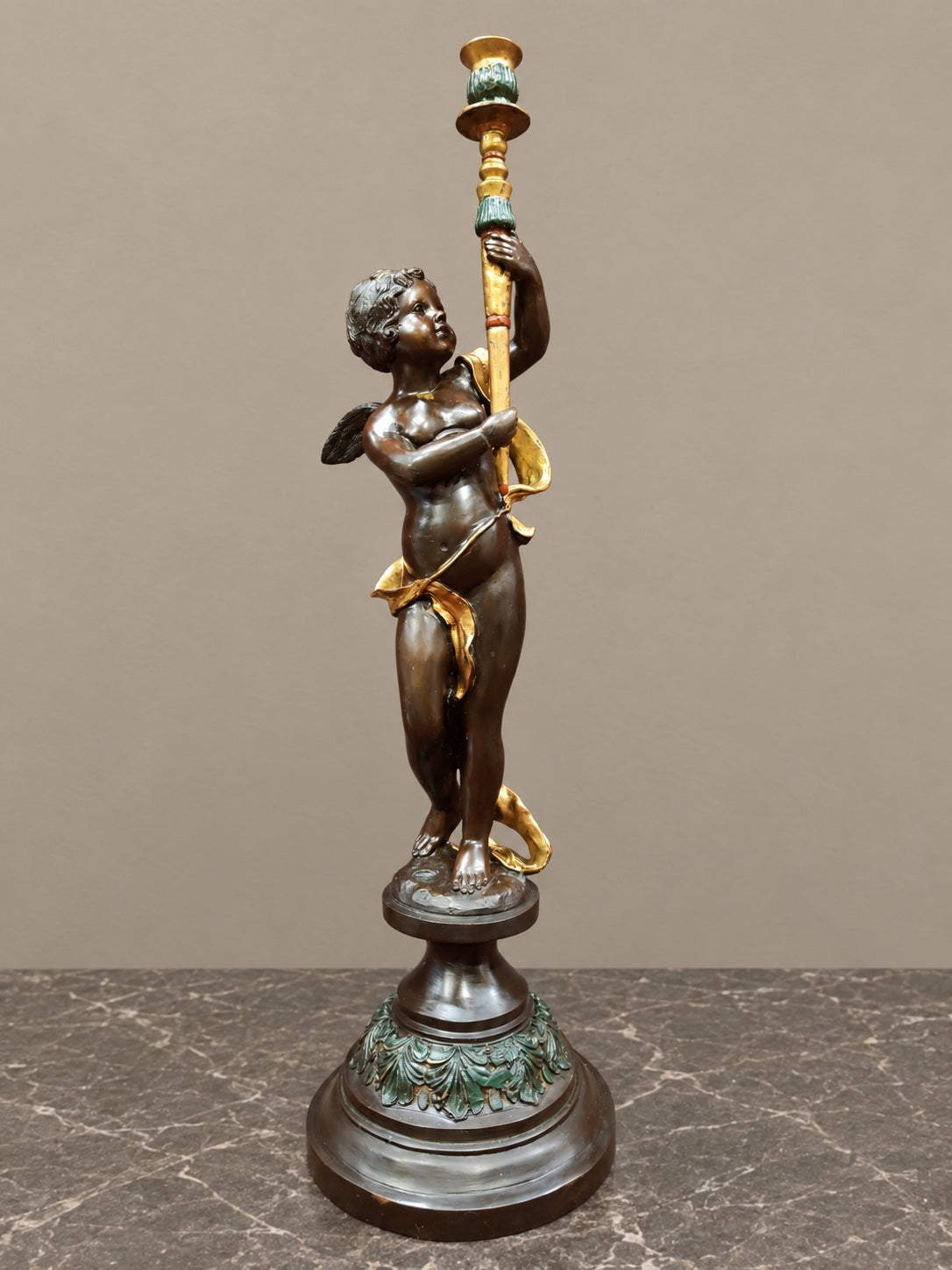 Bronze Angel with Torch — styled main photograph