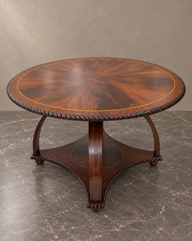 Round Flame Mahogany Table