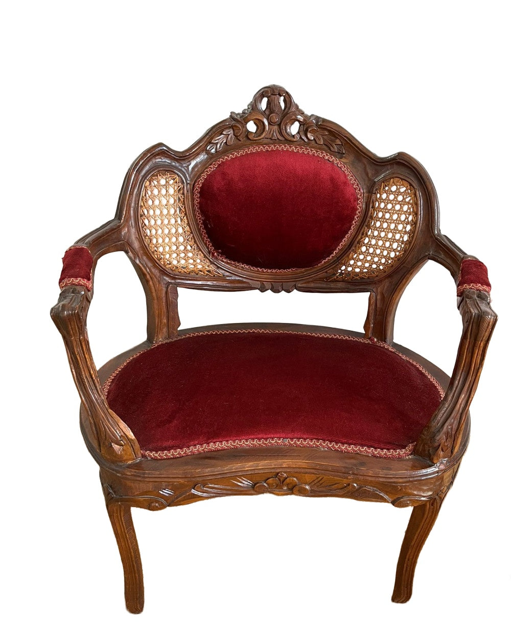 Original view of a Napoleon III armchair on a white background