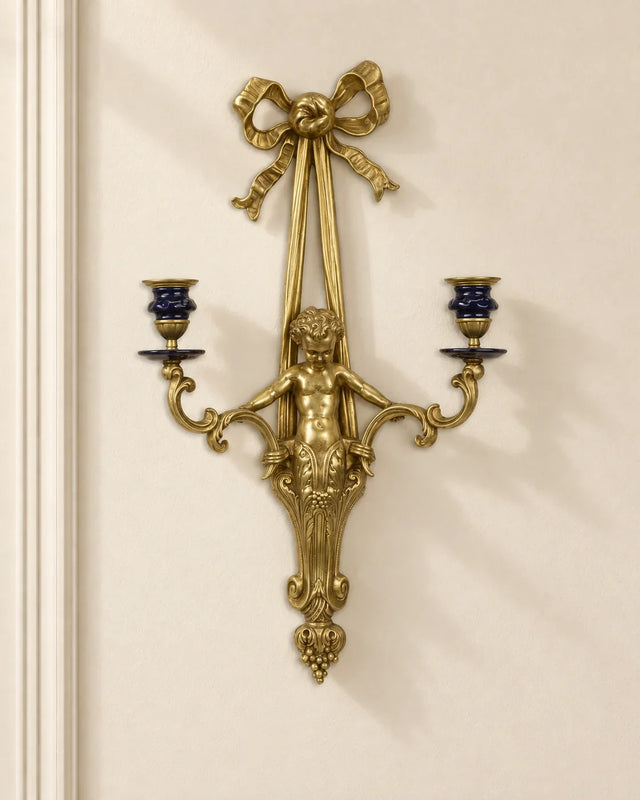 Two-Light Porcelain Wall Candle Holder