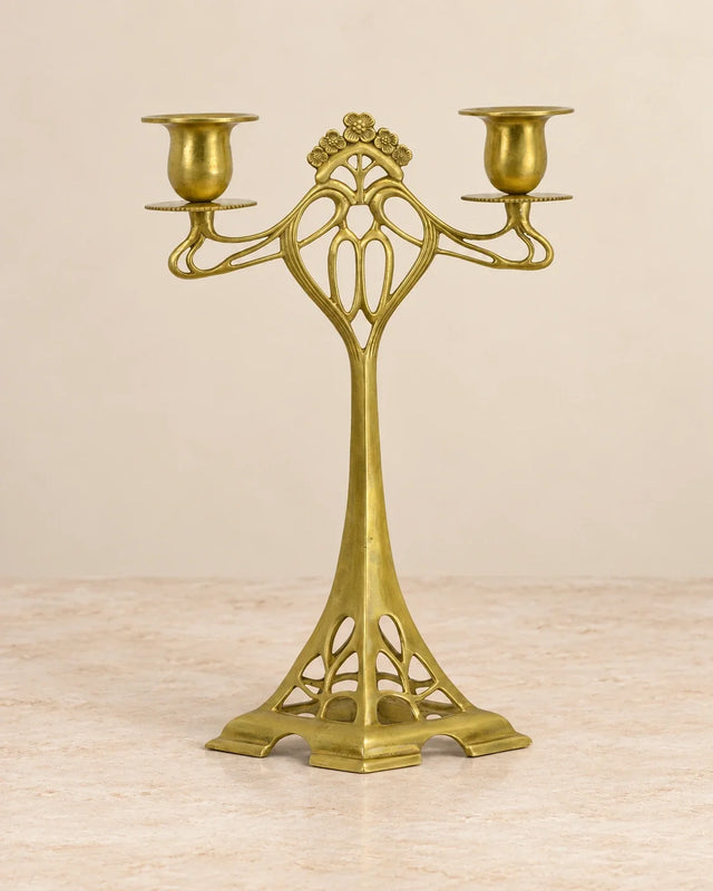 Two-Light Floral Candle Holder