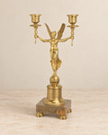 Two-Light Winged Figure Bronze Candle Holder — primary view