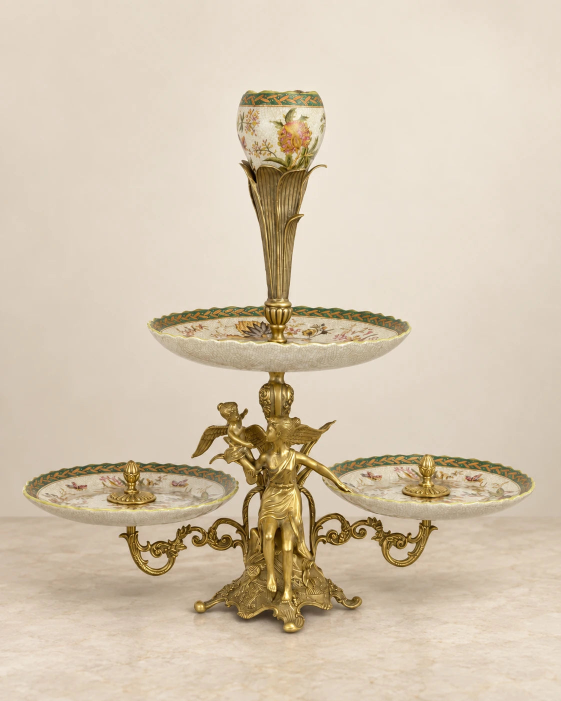 Two-Tier Porcelain Display Stand