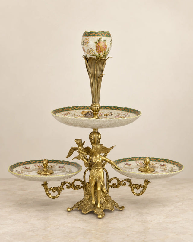 Two-Tier Porcelain Display Stand