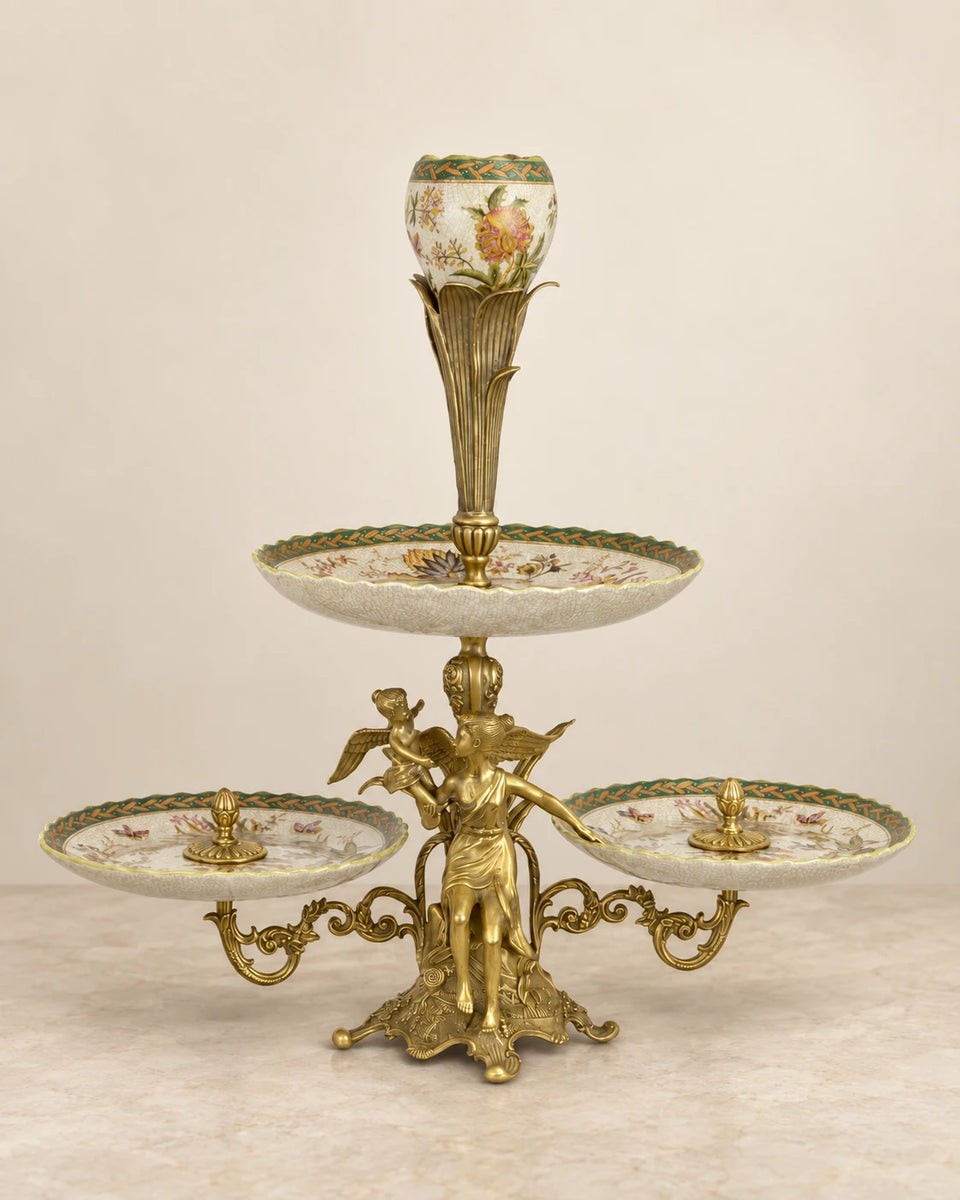 Two-Tier Porcelain Display Stand