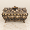 Two-handled jewellery casket with leaf relief