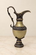 Lacquered decorative ewer with scrolling mounts