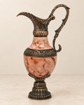 Pink Veined Decorative Ewer with Scroll Handle