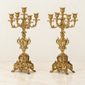 Pair of five-light candelabra with shell bases