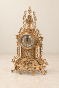 Pierced urn-finial mantel clock