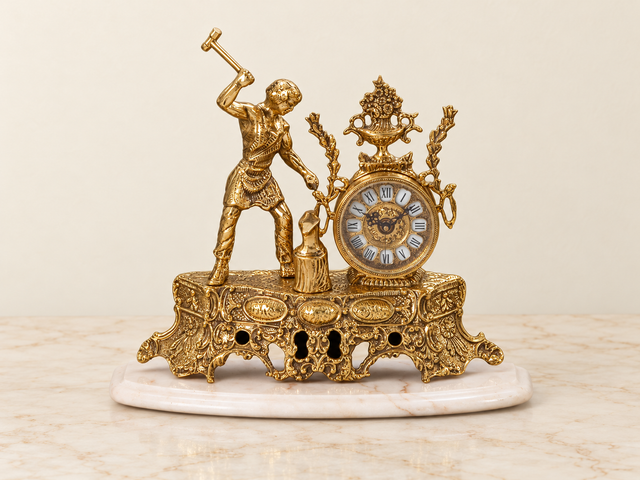 Pendule met smid en sierurn