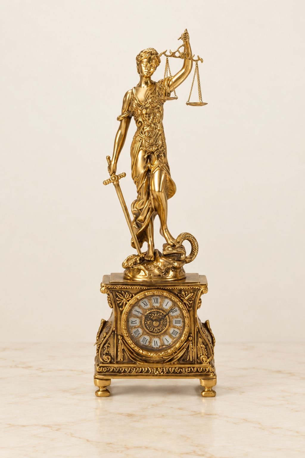Lady Justice mantel clock