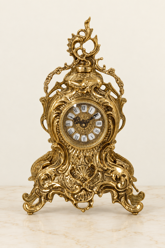 Pendule met guirlandes en voluten