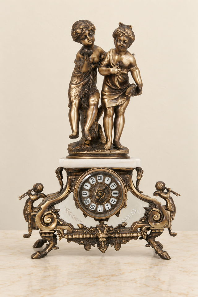 Figurale pendule met kinderen en muzikanten