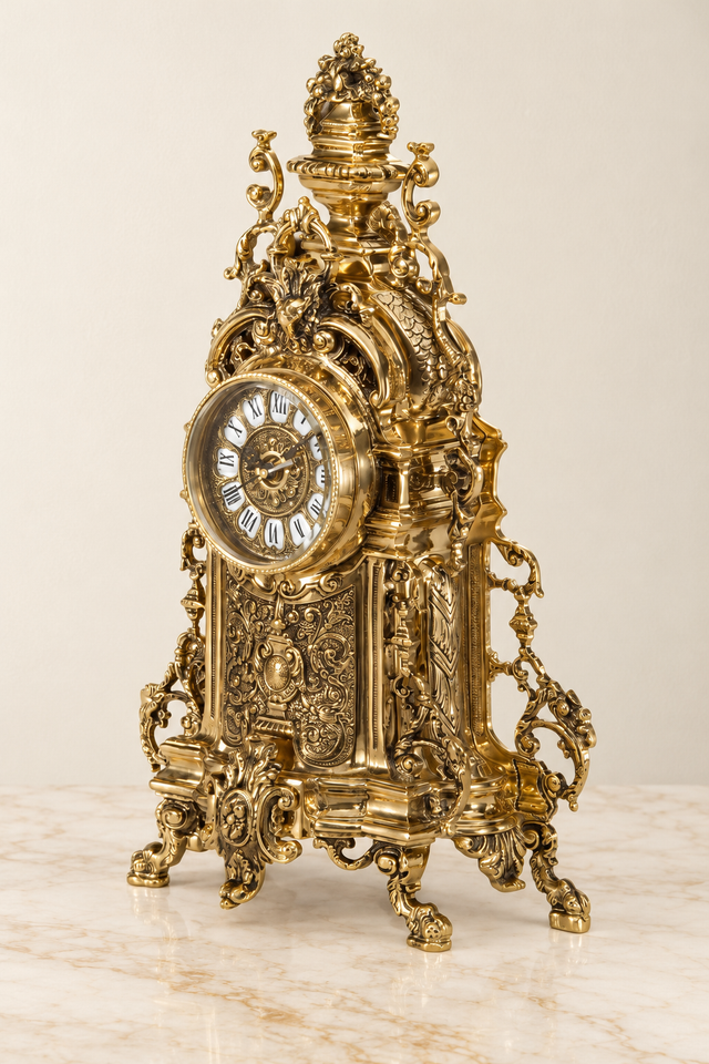 Architecturale pendule met fruitbekroning