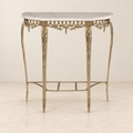 Golden Console with Pierced Apron and Pale Veined Top