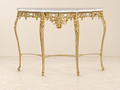 Golden Console Table with Openwork Frieze and Palmette
