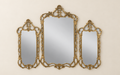 Golden Triptych Mirror with Shell Crests