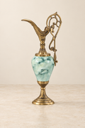 Cleopatra green decorative ewer with openwork handle
