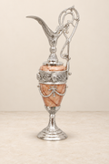 Pink Decorative Ewer with Silver-Plated Ornament