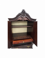 Bronze-Mounted Cabinet on Cabriole Legs — original open cabinet interior