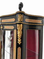 Napoleon III Marquetry Display Cabinet — original marquetry and gilt mounts; display ornaments not included