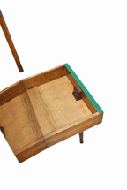 Louis XVI-Style Demi-Lune Folding Games Table — original interior compartment and supports