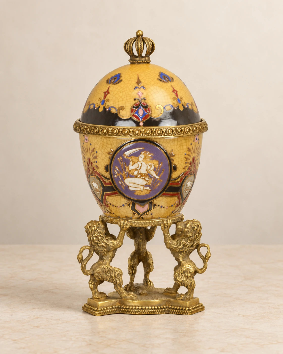 Yellow Porcelain Egg Box